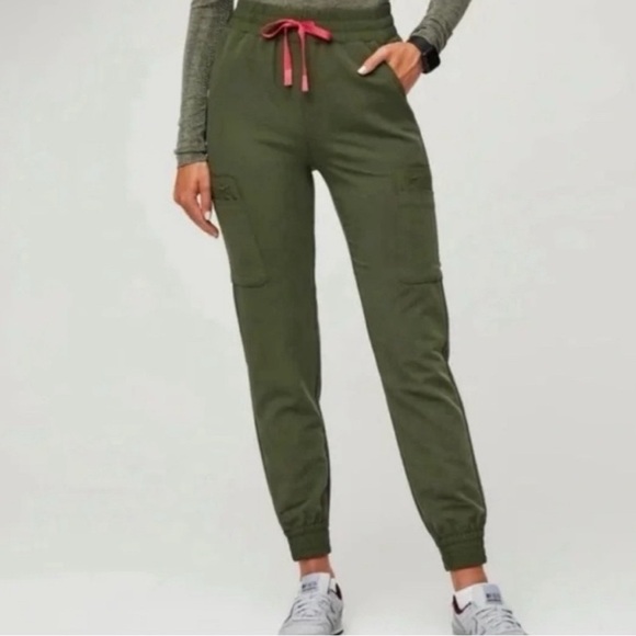 Figs XXS Dark Olive high waisted Zamora jogger scrub pants - Picture 1 of 4
